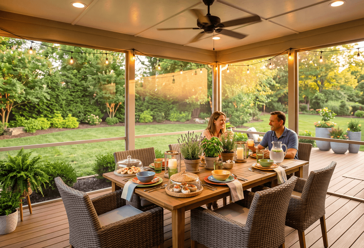 Bug-free outdoor dining area